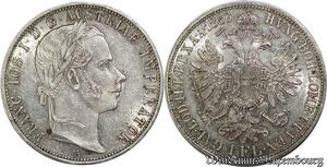 P8298 Austria Hasburg Florin Franz Joseph I 1859 A Silver AU -> Make Offer