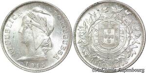 P8316 Portugal 10 Centavos Republica Portuguesa 1915 Silver UNC ->Make offer