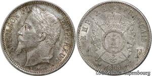P8317 Rare France 1 Franc Napoléon III 1868 A Silver SPL ->Make offer