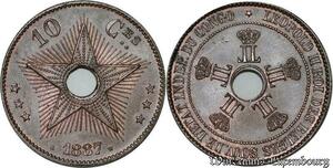 P8339 Congo Belge 10 Centimes Leopold II 1887 UNC  -> M Offer