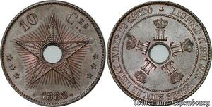 P8340 Congo Belge 10 Centimes Leopold II 1888 UNC -> M Offer
