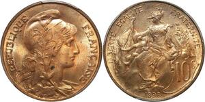 P2205 RareFrance  10 Centimes Dupuis 1898 PCGS MS64RD Splendide FDC -> Faire Offre