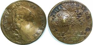 Q0219 Germany Token Reichpfennig Louis XVI Tree Nuremberg 1754 1793 > Make offer