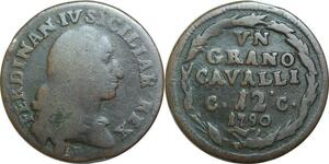 Q0231 Italy Napoli 1 Grano 12 Cavalli Ferdinando IV 1790 P / CC -> Make offer
