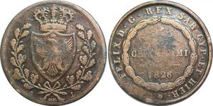 Q0232 Italy Sardeigna 5 Centesimi Charles-Félix 1826 P Ancre -> Make offre