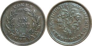 Q0240 Canada Montreal 1 Sou Bouquet 1838 Variété Double Eal -> Make offer