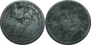 Q0242 Canada Tokens Lower Canada Britannia 1/2 Penny Spread Eagle 1814