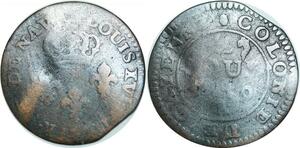 Q0243 Guadeloupe Colonie Cayenne 2 Sous Louis XVI 1789 A Paris -> Make offer