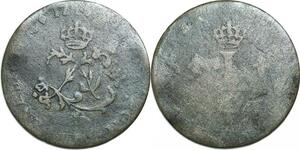 Q0244 USA Colonies France Double Sol 2 Sous Louis XV 1743 ou 1745 Lille Losange