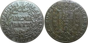 Q0255 Switzerland Swiss Cantons Neuchatel 1/2 Batzen Alexandre 1807 > Make offer