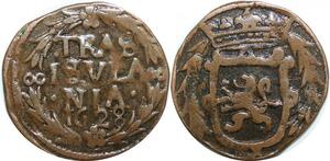 Q0258 Spanish Netherlands Provincial Overijssel Duit 1628