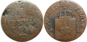 Q0268 German States Prussia 1 Pfenning Friedrich Wilhelm IV 1844 D