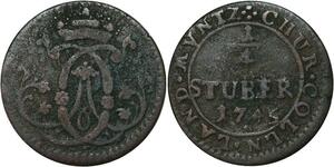 Q0276 German States Koln 1/4 Stüber Clemens August 1745 -> Make offer
