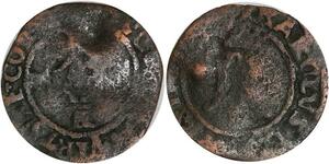 Q0285 Rare Comté Namur Double Mite au K Charles Quint ND 1527-1528 -> Make offer