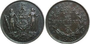 Q0298 Rare Indonesia British North Borneo 1 Cent 1891 H Heaton AU -> Make offer