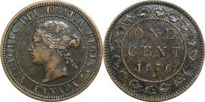 Q0307 Rare Canada Cent Victoria 1876 H Heaton AU -> Make offer
