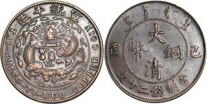 Q0322 Rare China Empire 20 Cash 1909 CL-HB.62 Y-21.2 -> Make offer