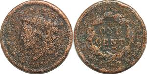 Q0325 United States 1 Cent Coronet Head 1838 -> Make offer