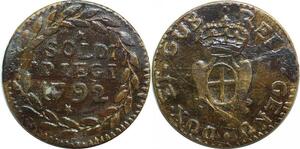 Q0335 Italian States Genoa 10 Soldi 1792 Variety copper -> Make offer
