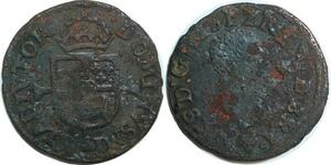 Q0356 Spanish Netherlands Double Courte Philip II ND 1569 1577 Main Antwerpen