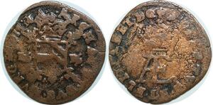 Q0366 Spanish Netherlands Brabant Duit Dble Denier Albert 1606 Main Antwerpen