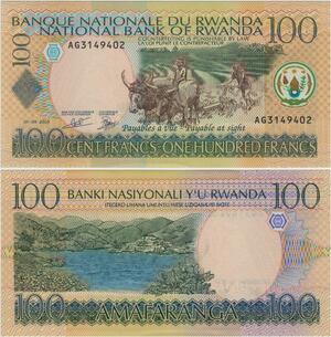 Banknote Rwanda 100 Francs 2003 UNC -> Make offer
