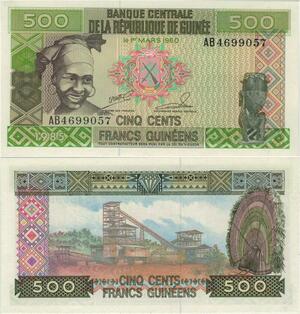 Banknote Guinea 500 Francs 1960 UNC -> Make offer