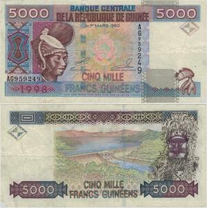 Banknote Guinea 5000 Francs 1960 -> Make offer