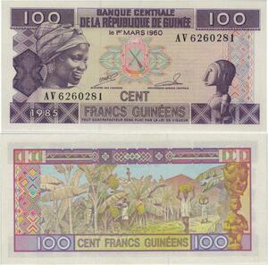 Banknote Guinea 100 Francs Guinéens 1960 UNC -> Make offer