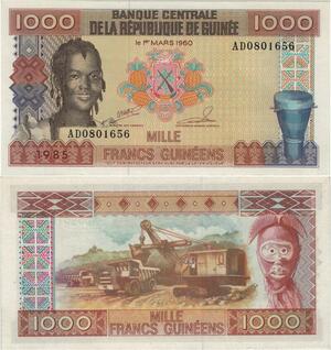 Banknote Guinea 1000 Francs Guinéens 1960 UNC -> Make offer