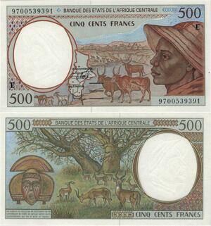 Banknote Central African States 500 Francs 1994 UNC