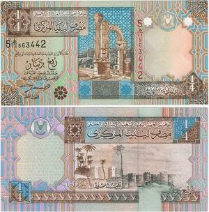 Q1765 Banknote Libya Libye 1/4 Dinar 2002 UNC -> Make offer