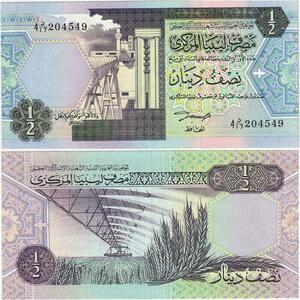 Q1768 Banknote Libya Libye 1/2 Dinar 1991 UNC -> Make offer