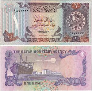 Q1813 Banknote Qatar 1 Riyal 1985 UNC -> Make offer
