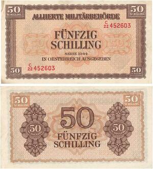 Q3602 Banknote Austria 50 Schilling Alliierte Militärbehörde 1944 AU -> M Offer