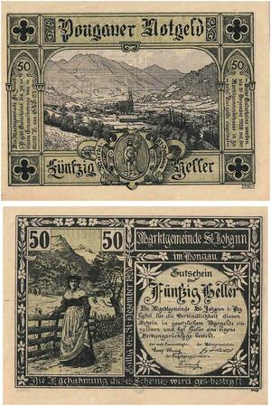 Q3613 Banknote Austria 5 Heller 1920 Sankt Johann im Pongau Tirol UNC -> M Offer