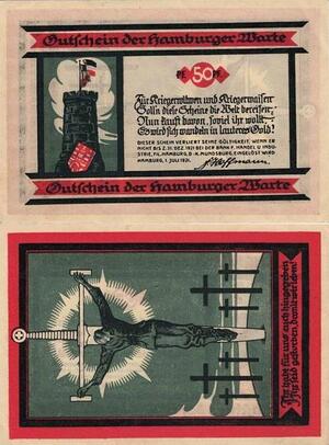 Q4112 Banknote Germany Hamburg 50 Pfennig Emergency Money Notgeld 1921