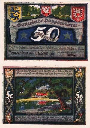 Q4121 Banknote Germany Poppenbuttel 50 Pfennig Notgeld 1921