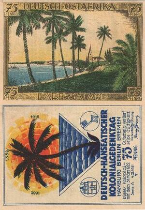 Q4123 Banknote Germany Deutsch-Ostafrika 75 Pfennig Daressalam 1921 - Offer