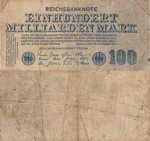 Q4138 Banknote Germany 1 Milliarden Mark Uniface Berlin 1923