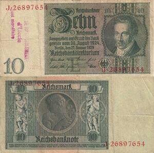 Q4159 Banknote Germany Berlin 10 Reichsmark Stamp 1929 - Make Offer