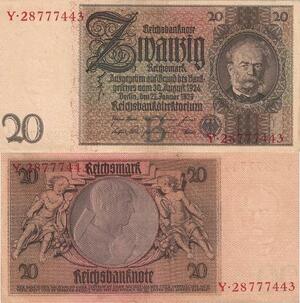 Q4167 Banknote Germany Berlin 20 Reichsmark  Werner v. Siemens 1929 - Make Offer