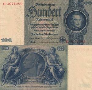 Q4169 Banknote Germany Berlin 100 Reichsmark Justus Liebig Error Philigram 1935