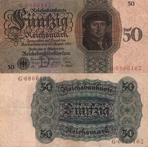 Q4172 Banknote Germany Berlin 50 Reichsmark Letter D 1924 - Make Offer