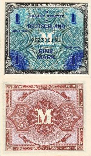 Q4174 Banknote Germany 1 Mark Alliierte Militarbehorde 1944 UNC - Make Offer 