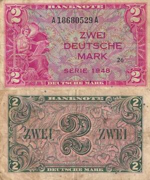 Q4193 Banknote RFA Germany 2 Deutsche Mark 1948 - Mark Offer