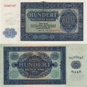 Q4209 Banknote Germany 100 Deutsche Mark   Laurel wreath  Berlin  1948