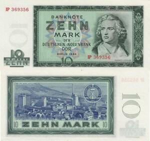Q4210 Banknote Germany 10 Mark Friedrich v. Schiller  City Berlin  1964