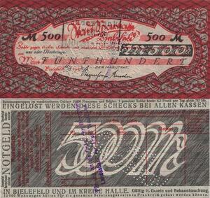Q4223 Banknote Germany 500 Mark Ornament Münster - Make Offer