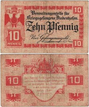 Q4258 Banknote German 10 Pfennig Kriegsgefangene Diedenhofen Thionville 1914